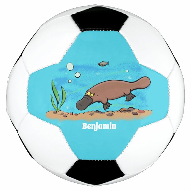 Cute platypus swimming cartoon football (Front)