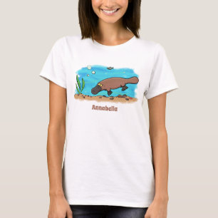 Cute platypus swimming cartoon T-Shirt