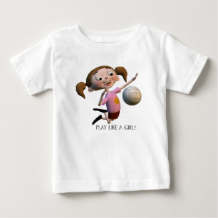 Cute Play Like A Girl Volleyball Baby T-Shirt