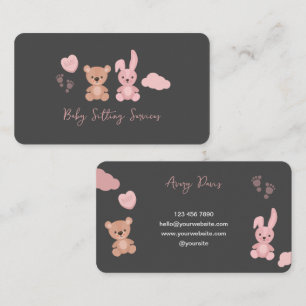 Cute Playful Baby Sitting Services Business Card