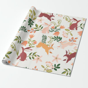 Cute & Playful Bunny Pattern Wrapping Paper