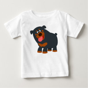 Cute Playful Cartoon Rottweiler Baby T-Shirt