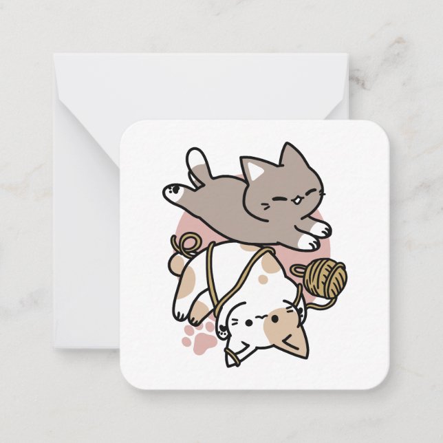 Cute Playful Cats Design – Fun Paws and Play Art Card (Front)