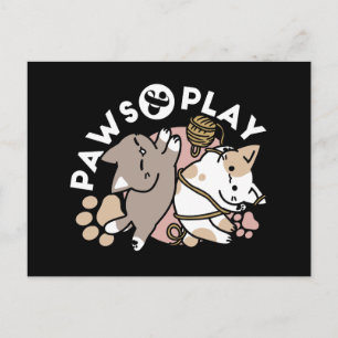 Cute Playful Cats Design – Fun Paws and Play Art Holiday Postcard