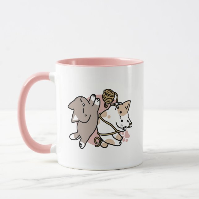 Cute Playful Cats Design – Fun Paws and Play Art Mug (Left)