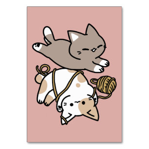 Cute Playful Cats Design – Fun Paws and Play Art Table Number