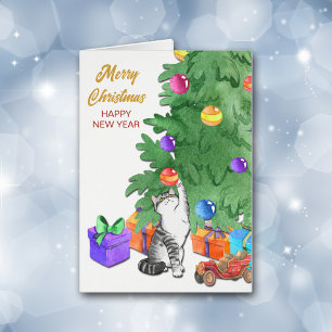 Cute Playful Christmas Cat