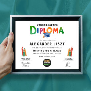 Cute Playful Colourful Kid Grad Digital Certificat Poster