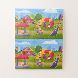Cute Playful Colourful Kids' Playground Jigsaw Puzzle