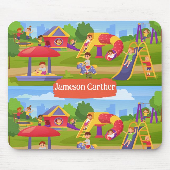 Cute Playful Colourful Kids' Playground Mouse Mat (Front)