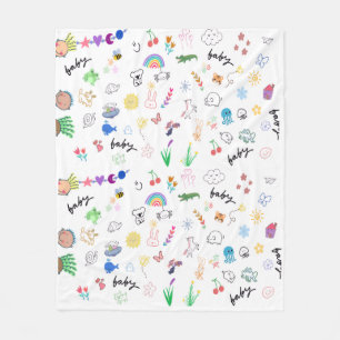 Cute playful doodle pattern Baby blanket