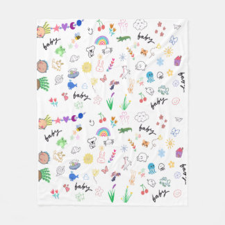 Cute playful doodle pattern Baby blanket