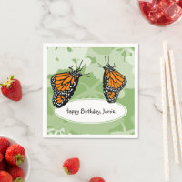 Cute Playful Insects Monarch Butterflies Green