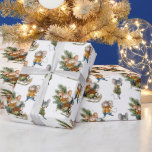 Cute Playful Mice Christmas Pattern  Wrapping Paper<br><div class="desc">Cute Playful Mice Christmas Pattern The white background colour can be changed if you wish via customise further.</div>