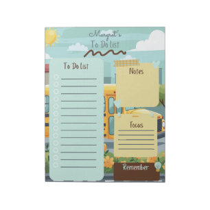 Cute Playful Personalised School-Themed To-Do List Notepad