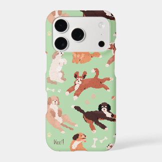 Cute Playful Poodle Dog Pattern 