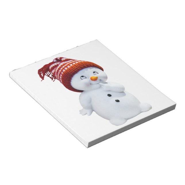 CUTE PLAYFUL SNOWMAN NOTEPAD (Angled)