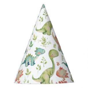 Cute playing dinosaurs kids  birthday party hat