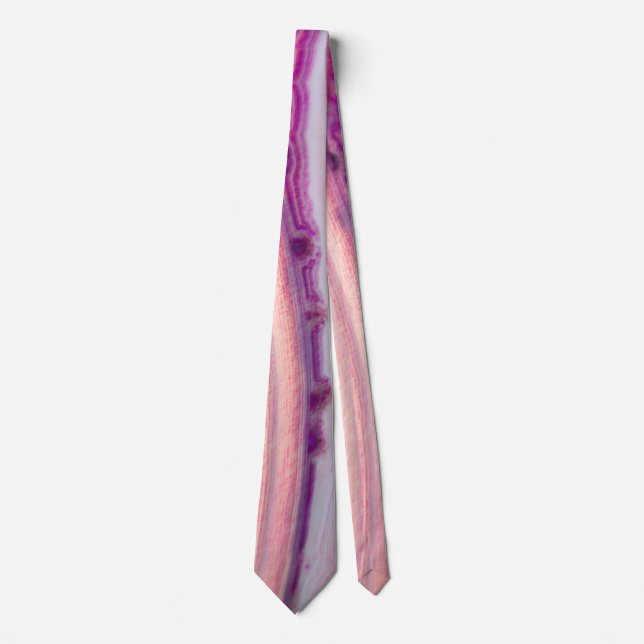 Cute Plum Purple And Grey Faux Agate Tie (Front)