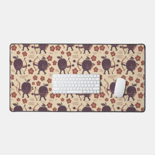 Cute Plum Warrior Repeating Desk Mat