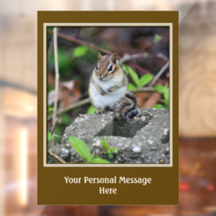 Cute Plump Chipmunk Personalised Window Cling