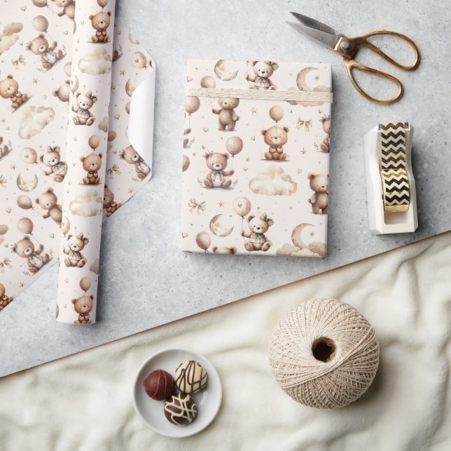 Cute Plush Teddy Bears Wrapping Paper (Crafts)