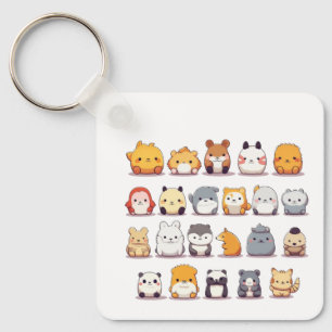 Cute Plushie Animals Japanese Anime Chibi Art Key Ring