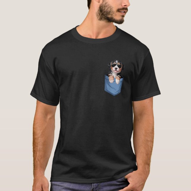 Cute Pocket Bernedoodle Lover Doodle Dog Mom  T-Shirt (Front)