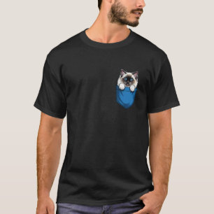 Cute Pocket Birman Cat Lover Cat Mum T-Shirt
