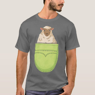 Cute Pocket Farm Animal Farmer Farming Sheep T-Shirt