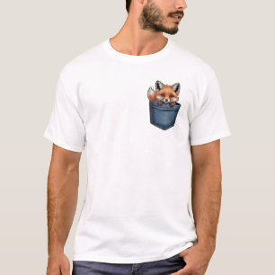 Cute Pocket Fox   Fox In Pocket   Animal in Pocket T-Shirt