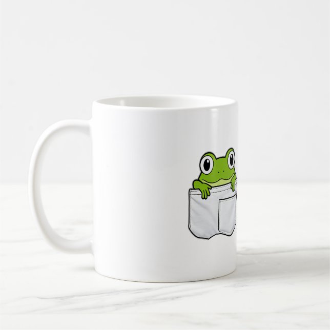 Cute Pocket Frog Coffee Mug (Left)