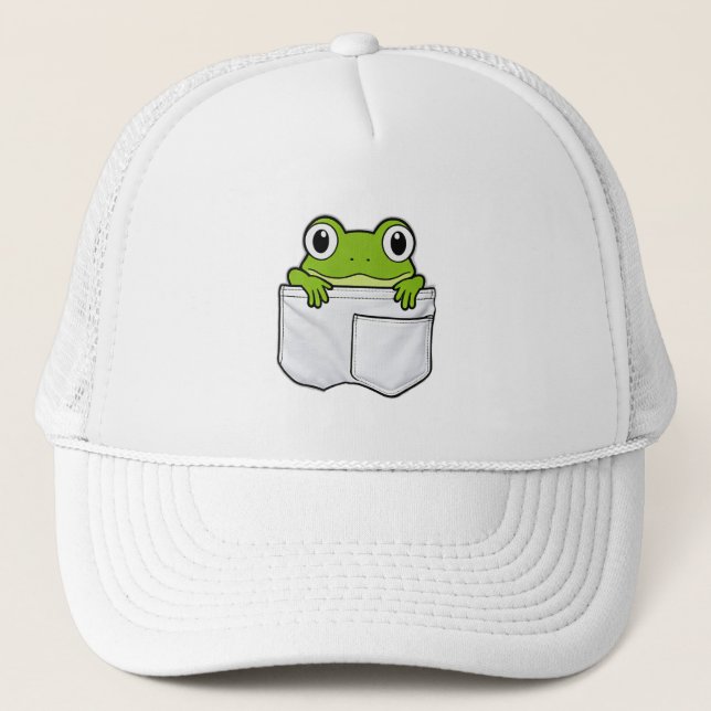 Cute Pocket Frog Trucker Hat (Front)