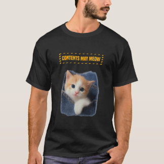 Cute Pocket Kitten, Funny Cat Lover Graphic T-Shirt