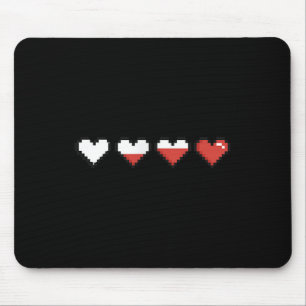 Cute Pocket Pixel Red Heart Valentine’s Day  Mouse Mat