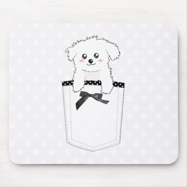 Cute Pocket Puppy Dog Mouse Mat (Front)