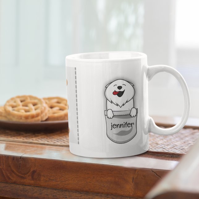 Cute Pocket Puppy Pomeranian Add Ur Name  Coffee Mug (Creator Uploaded)