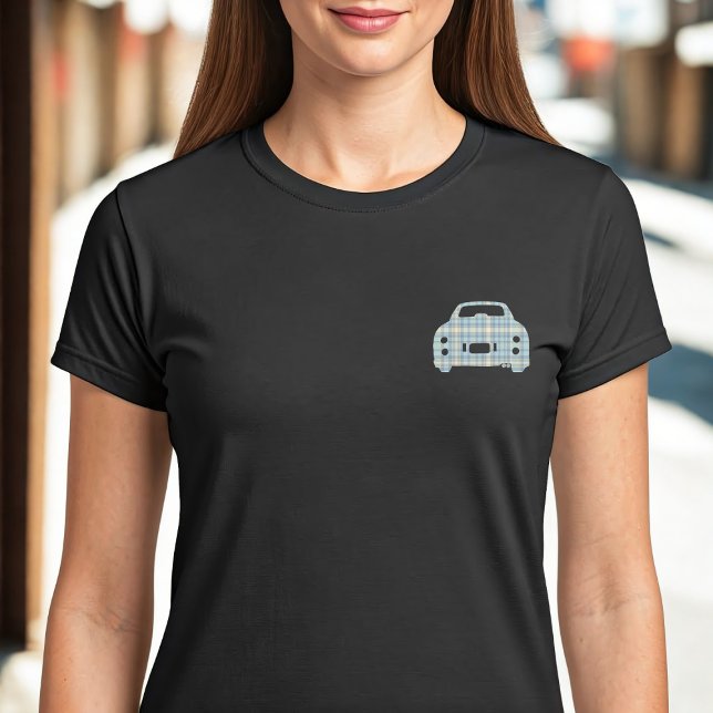 Cute Pocket Tartan Figaro Car Figarations T-Shirt (A cute tartan figaro car t-shirt! Perfect to wear when driving your cute car)