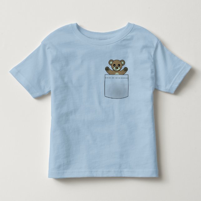 Cute Pocket Teddy Bear - Light T-shirt (Front)