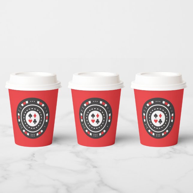 cute poker chip Casino party  Paper Cups (Multi)