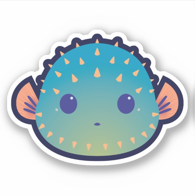Cute Poker Face Pufferfish (Front)