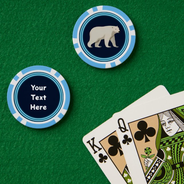 Cute Polar Bear and Northern Lights Poker Chips (Poker Table (Double))