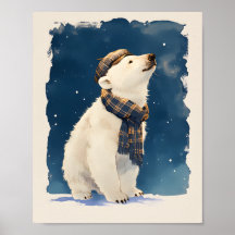 Cute Polar Bear Animal Wall Art Poster