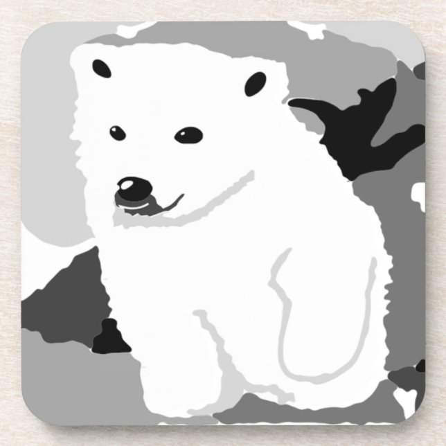 Cute Polar bear art gifts and accessories Coaster (Front)