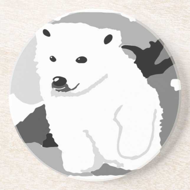 Cute Polar bear art gifts and accessories Coaster (Front)