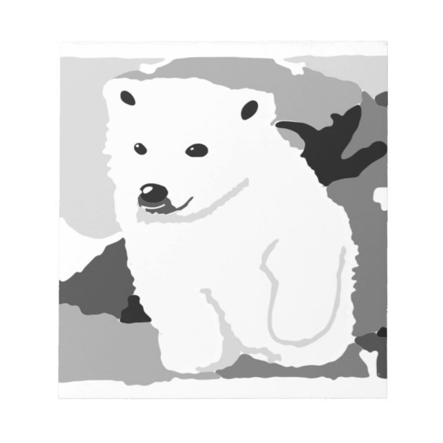 Cute Polar bear art gifts and accessories Notepad (Front)