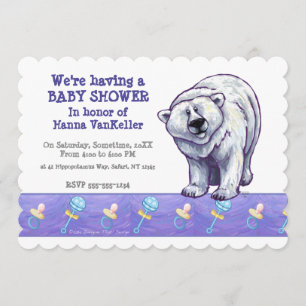Cute Polar Bear Baby Shower Invitation