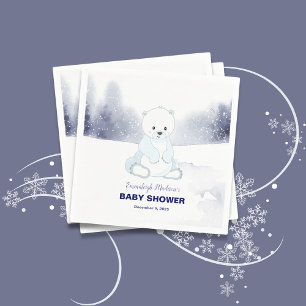 Cute Polar Bear Baby Shower Party Napkin