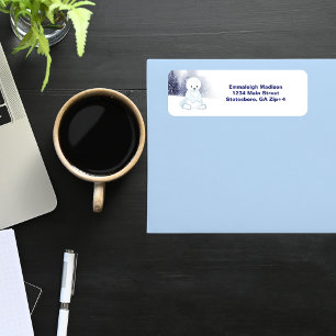 Cute Polar Bear Baby Shower Return Address