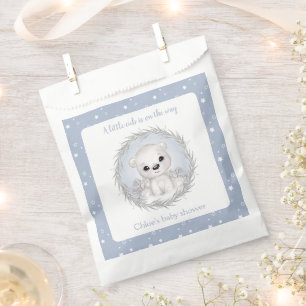 Cute Polar Bear Blue Winter Boy Baby Shower Favour Bags